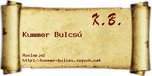 Kummer Bulcsú névjegykártya